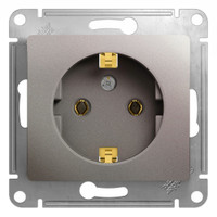 GLOSSA розетка с заземлением платина (Systeme Electric) GSL001243