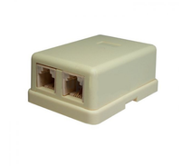 Розетка телефонная 6P4C (RJ-11). 2 порта (SUPRLAN) 10-0306