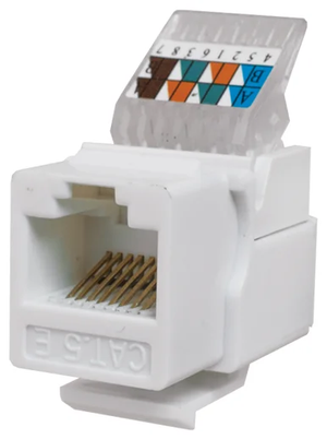 Keystone Jack 8P8C (RJ-45), UTP, Cat.5e. заделка без инструмента, белый (SUPRLAN) 10-0312