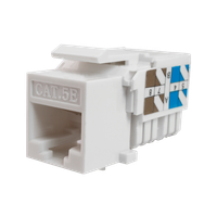 Keystone Jack 8P8C (RJ-45), UTP, Cat.5e. инструментальная заделка, белый (SUPRLAN) 10-0313