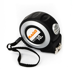 Рулетка строительная 10 м х 25 мм с магнитным зацепом и автостопом (Rage) 100050