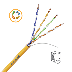 Кабель витая пара СORDLINE U/UTP 5e Сu 4х2х0.51 LSZH IN PROF оранжевый 305м (Cordline) CL-CuI5E04U-051SO-LSZH-OR-305