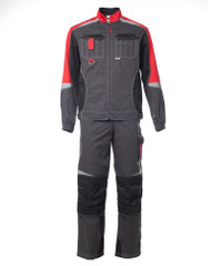 Костюм мужской ФОРМУЛА, куртка/полукомбинезон, цвет темно-серый/красный/чёрный, р. 48-50/170-176 (Эталон-Спецодежда) 100586