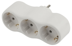Разветвитель электрический SPx-3e-W на 3 розетки с заземлением 16А белый (ЭРА) Б0053479