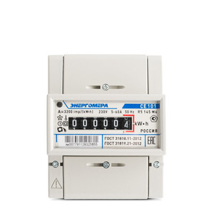 Счетчик электроэнергии CE101 R5 145 однофазный однотарифный, 5(60), кл.точ. 1.0, D, ЖКИ (Энергомера) 101001003009471