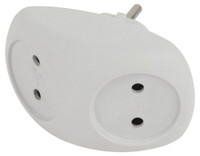 Разветвитель электрический SPx-2-W на 2 розетки без заземления 10А белый (ЭРА) Б0053480