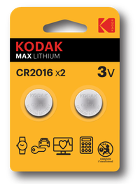 Батарейка CR2016-2BL MAX Lithium (60/240/43200) (KODAK) Б0037002