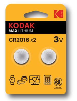 Батарейка CR2016-2BL MAX Lithium (60/240/43200) (KODAK) Б0037002