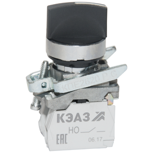Переключатель КПЕ2620РС-черный-2но+0нз-ручка-фикс-3поз-IP65- (КЭАЗ) 248266