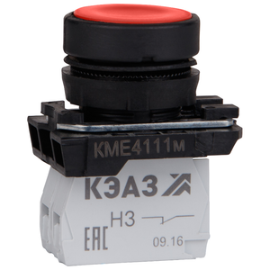 Кнопка КМЕ4501м-красный-0но+1нз-цилиндр-IP54- (КЭАЗ) 273452