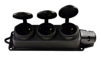 Розетка наружной установки 3х2Р+РЕ 1х16А 220v каучук (Lezard) 106-0400-0101/101