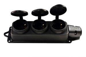 Розетка наружной установки 3х2Р+РЕ 1х16А 220v каучук (Lezard) 106-0400-0101/101