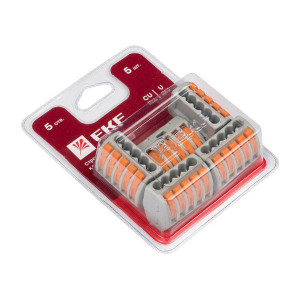 Клемма СМК 222-415 блистер (5шт) (EKF) plc-smk-415b