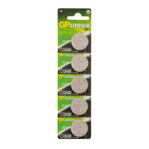 Батарейка дисковая литиевая GP Lithium CR2430 - 5 шт., каждая в своем отрывном блистере (GP) 10805