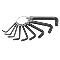 Набор ключей имбусовых TORX 9 шт.: T10,15,20,25,27,30,40,45,50, оксидированные, на кольце (Sparta) 112667