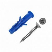 Шуруп универсальный 3.5х40 потайная головка оцинкованный + дюбель 6х30 (100шт) (Tech-KREP) 112936