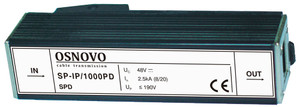 Устройство грозозащиты с защитой линий PoE до 1000 Мб/с RJ45 (OSNOVO) SP-IP/1000PD