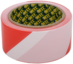 Лента сигнальная (красно-белая) 50 мм х 100 м (FIT) 11852