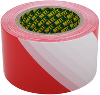 Лента сигнальная (красно-белая) 70 мм х 200 м (FIT) 11854