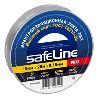 Изолента ПВХ серо-стальная 15мм 20м (SafeLine) 11940