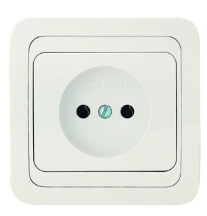 Mimoza Розетка без заземления (керамика) белая (Makel) 12002