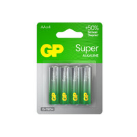 Батарейка алкалиновая GP Super Alkaline G-Tech 15А АA - 4 шт. на блистере (GP) 1222