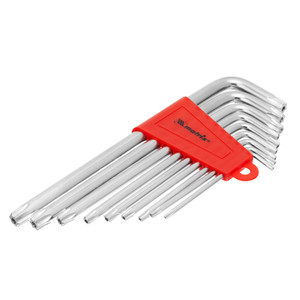 Набор ключей имбусовых TORX, 9 шт., T10-T50, CrV, удлиненные, сатин. (Matrix) 12306