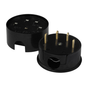 Разъем РШ-ВШ 32А 380В 3Р+РЕ круглый черный (UNIVersal) 1233