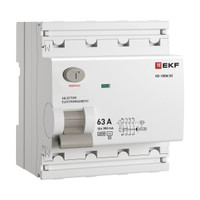 Выключатель дифференциального тока ВД-100N (S-селективный) 4P 63А 300мА тип AC эл-мех 6кА PROXIMA (EKF) E1046MS63300