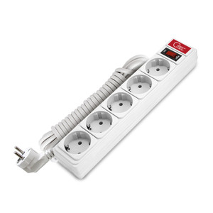 Фильтр сетевой СОЮЗ ПВС 3*0,75 5 гнезд, выключатель с индикацией, с заземлением, белый 5м (UNIVersal) 1327