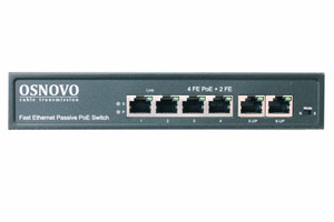 Коммутатор неуправляемый 6 портов RJ4510 100 Мб/с PoE 80Вт (SC&T) SW-20600/A(80W)