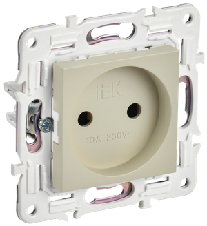 SKANDY Розетка без заземления без защитных шторок 10А SK-R02B бежевый IEK (IEK) SK-R10-10-K10