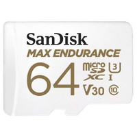 Карта памяти 64GB MicroSD MAX ENDURANCE V30, U3, SDXC, 100 МБ/с, Class 10 + адапер SD (SanDisk) SDSQQVR-064G-GN6IA