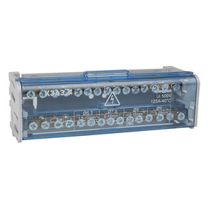 Шина N нулевая на DIN-рейку в корпусе-2х15групп (КЭАЗ) 143227