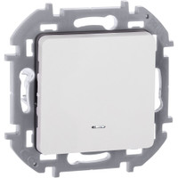 Выключатель 1-клавишный проходной с подсветкой/индикацией 10АХ безвинтовое крепление белый INSPIRIA (IEK) 673660