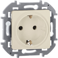 Розетка 1-местная с заземлением с защитными шторками 16А слоновая кость INSPIRIA (IEK) 673731