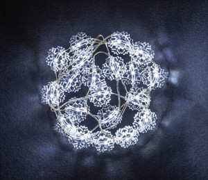 Гирлянда светодиодная новогодняя NGF-DM001-20СW-2AA белые снежинки (Navigator Group) 14049