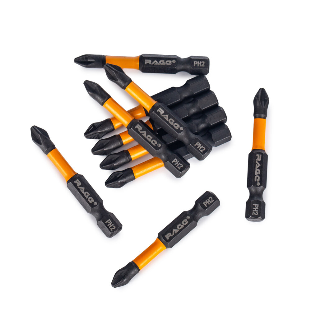 Биты торсионные IMPACT PH2 x 50 мм 10 шт (Rage) 554123
