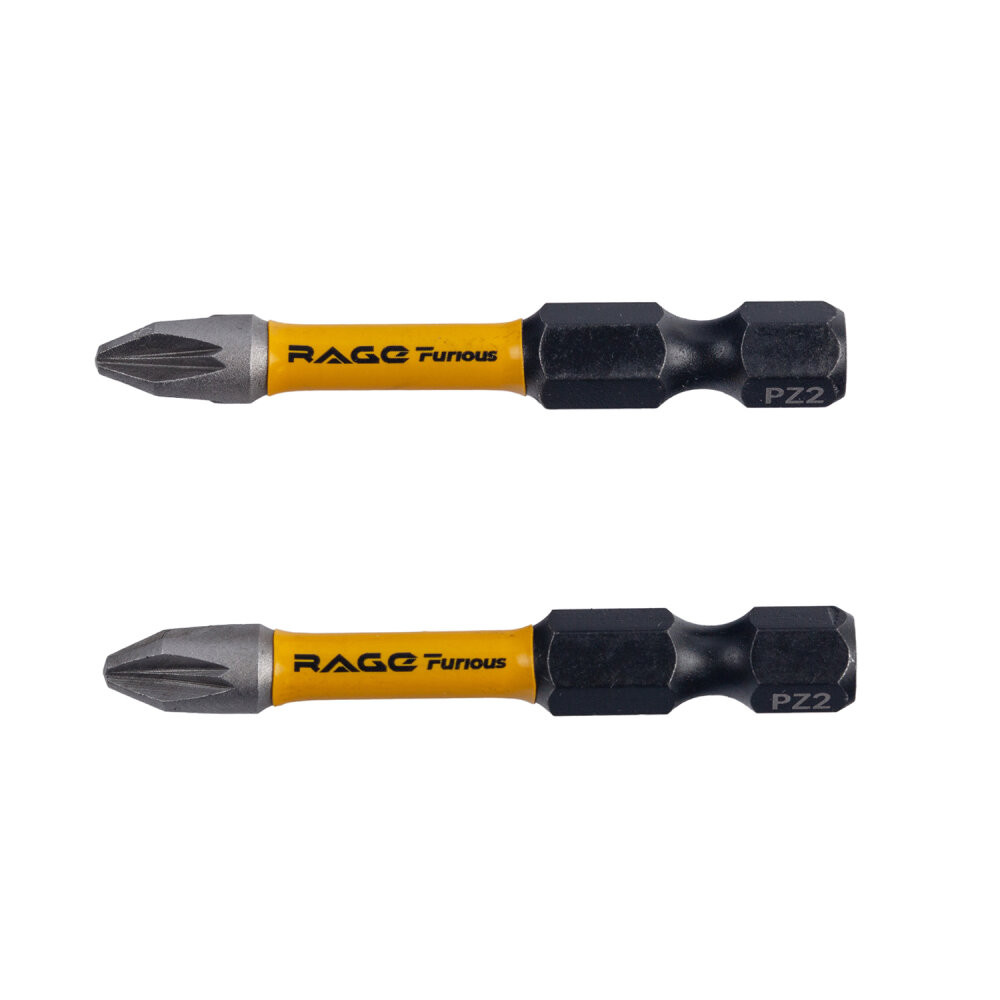 Биты торсионные IMPACT 2 шт S2 PZ2 x 50 мм (Rage Furious) 554274
