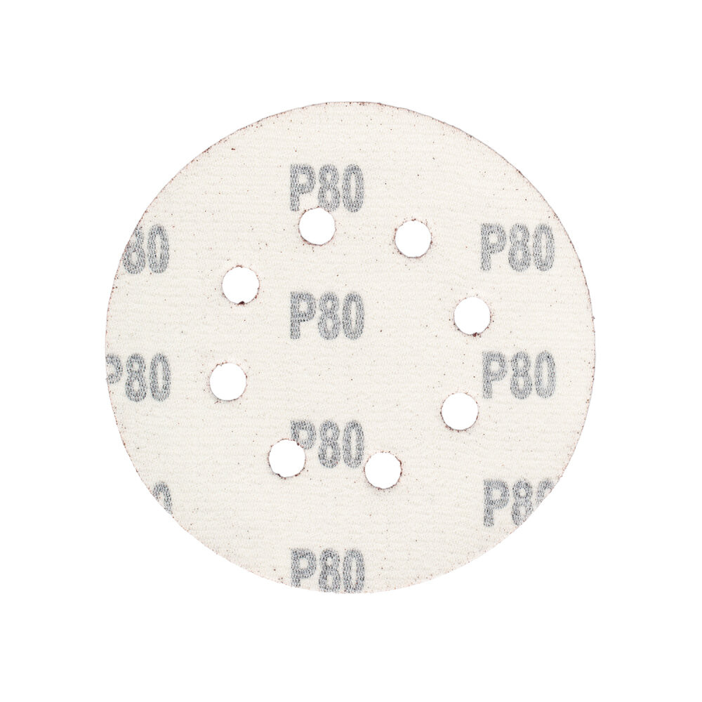 Круг шлифовальный абразивный 125 мм P80 8 отверстий 5 шт (Vira) 558006