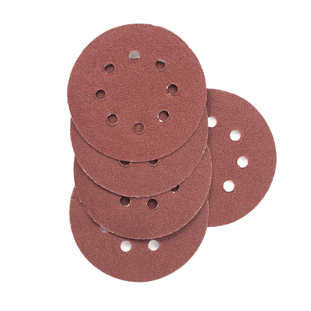 Круг шлифовальный абразивный 125 мм P80 8 отверстий 5 шт (Vira) 558006