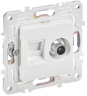 SKANDY Розетка двойная TV+RJ45 кат.5E SK-A14W арктический белый IEK (IEK) SK-AK20-1-K01