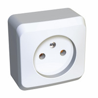 ЭТЮД Розетка наружная без заземления без шторок белая (Systeme Electric) PA16-001B
