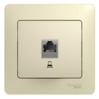 GLOSSA Розетка компьютерная RJ45 категория 5е в рамку бежевая (Systeme Electric) GSL000281K