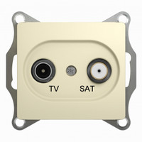 GLOSSA Розетка телевизионная TV-SAT одиночная в рамку 1дБ бежевая (Systeme Electric) GSL000297