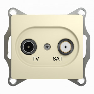 GLOSSA Розетка телевизионная TV-SAT одиночная в рамку 1дБ бежевая (Systeme Electric) GSL000297