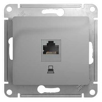 GLOSSA Розетка компьютерная RJ45 категория 5е в рамку алюминий (Systeme Electric) GSL000381K