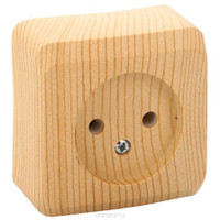 ЭТЮД Розетка наружная без заземления без шторок сосна (Systeme Electric) PA16-001D