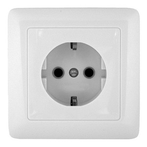 ХИТ Розетка скрытая с заземлением 250В 16А белая (Systeme Electric) RS16-134-B
