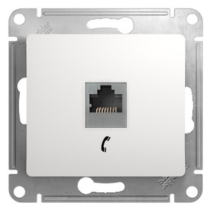 GLOSSA Розетка телефонная RJ11 в рамку белая (Systeme Electric) GSL000181T